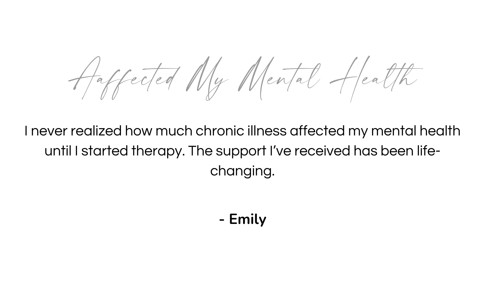 Chronic Pain and illness therapy testimonials