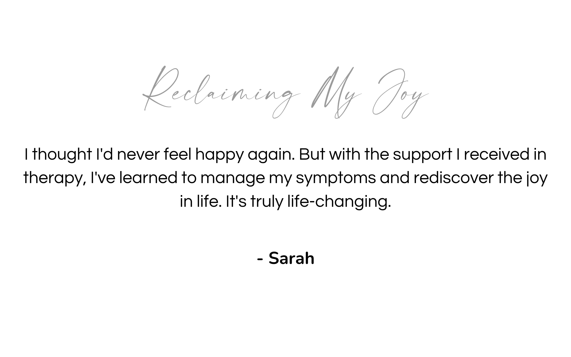 Depression Therapy Testimonials